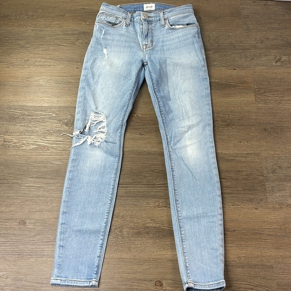 Hudson Women’s Mid Rise Natalie Ankle Skinny Jeans, distressed, size 25 - Picture 7 of 13